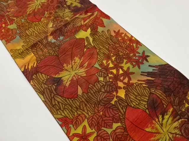 本場筑前博多草花模様織出し名古屋帯